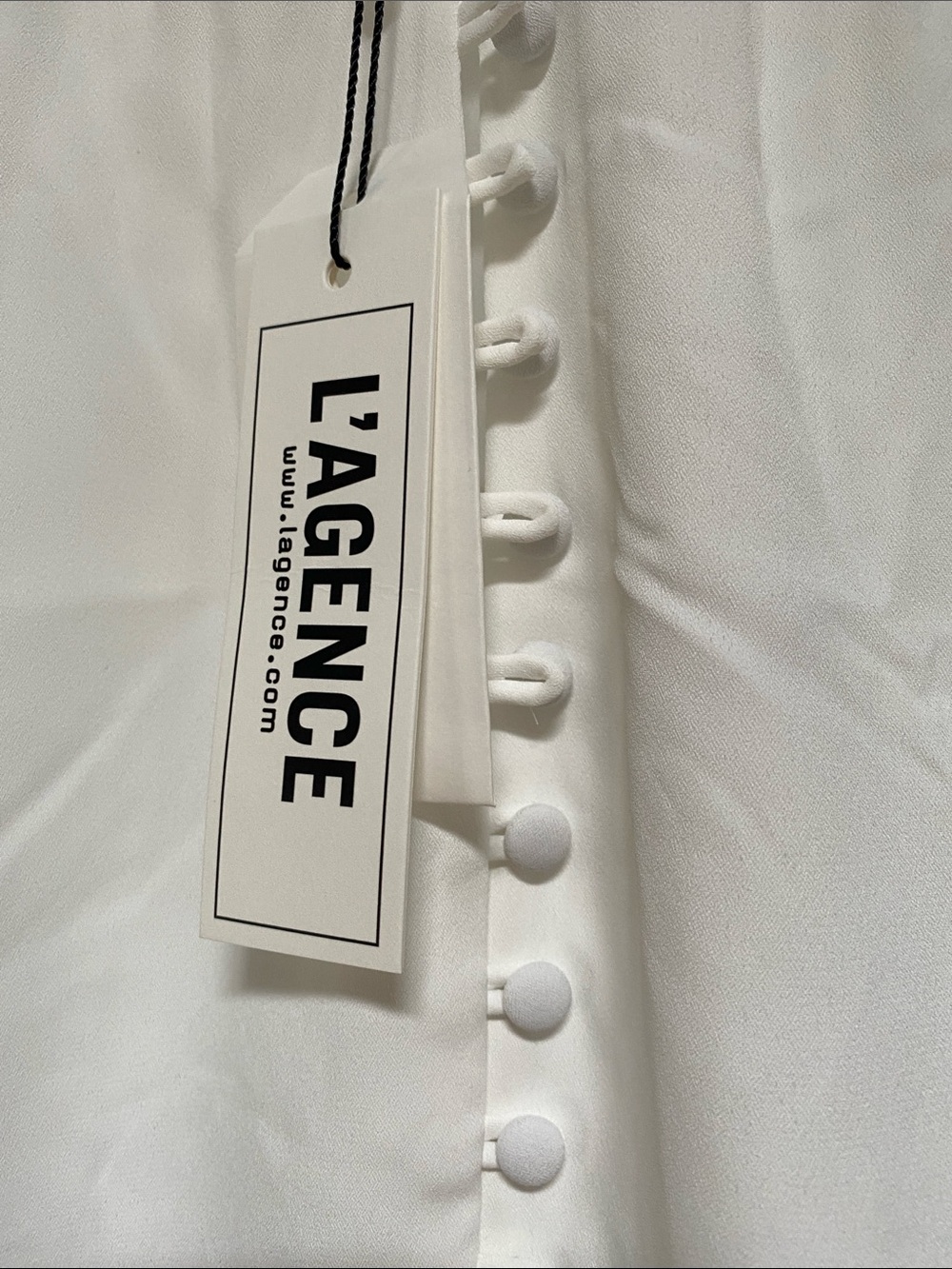 L’Agence Ava Lace Cuff Ivory Blouse - Picture 7 of 14
